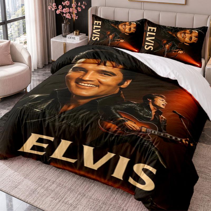 Elvis Presley 3Pcs Bedding Set Duvet Cover With Two Pillowcases For Bedroom Home Decoration