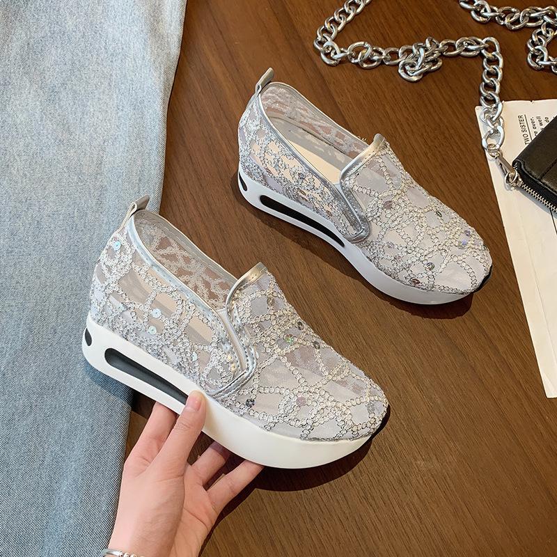 Spring & Fall Mesh Wedge Slip-on Casual Shoes