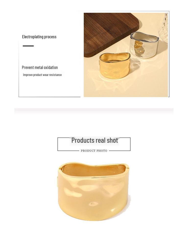 European-American Irregular Textured Tile Bracelet
