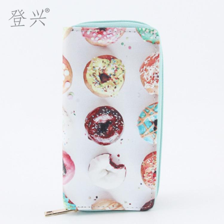 

New donut cookie combination PU wallet clutch bag, cartoon wallet
