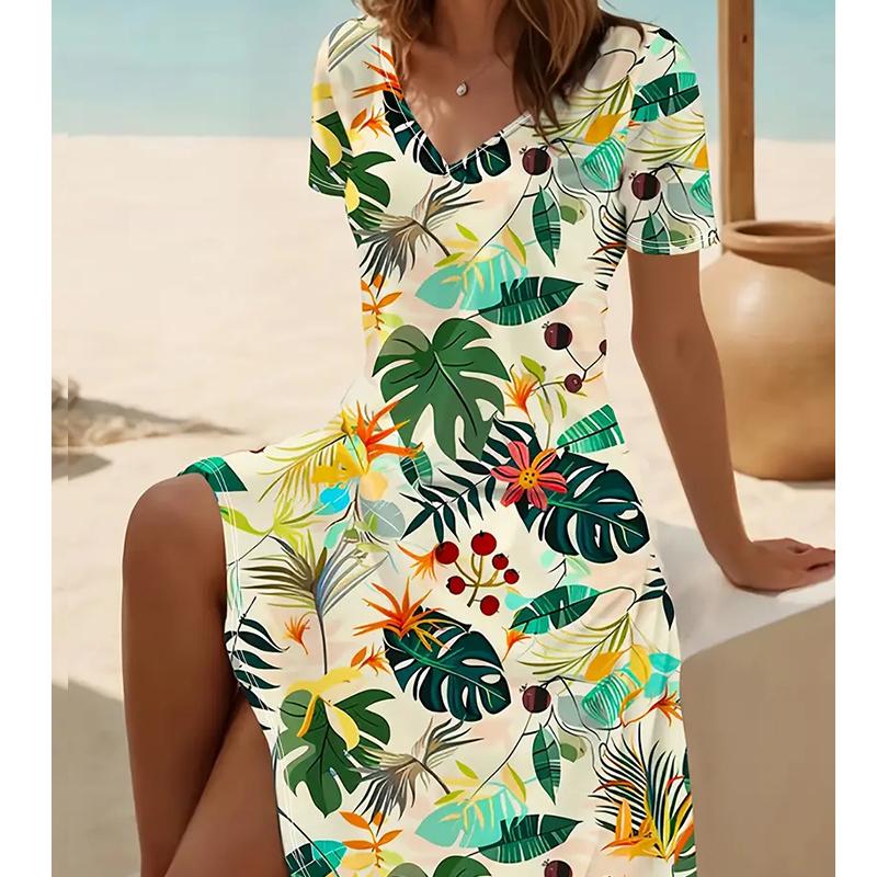 

Летняя мода женские V-образный вырез короткий рукав красивые бабочки принтованные платья сексуальные короткие юбки платья 8XL зелёный