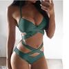 Women Sexy Cut Out Swimwear One Piece Swimsuit Criss Cross Monokini Bathing Suits