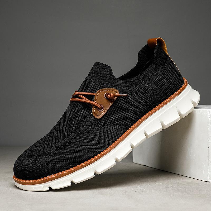 Large size spring and autumn new British style casual shoes breathable sports shoes fly-woven mesh shoes