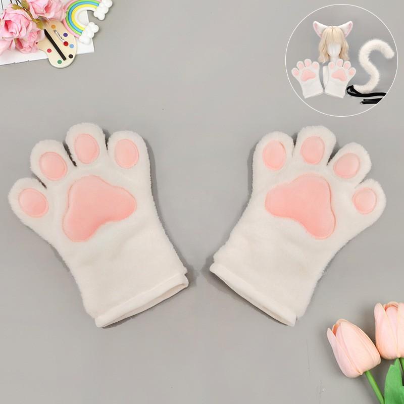 Cat Ear Headband Paw Gloves Tail Set Cosplay Anime Convention Kawaii Costume Accessory