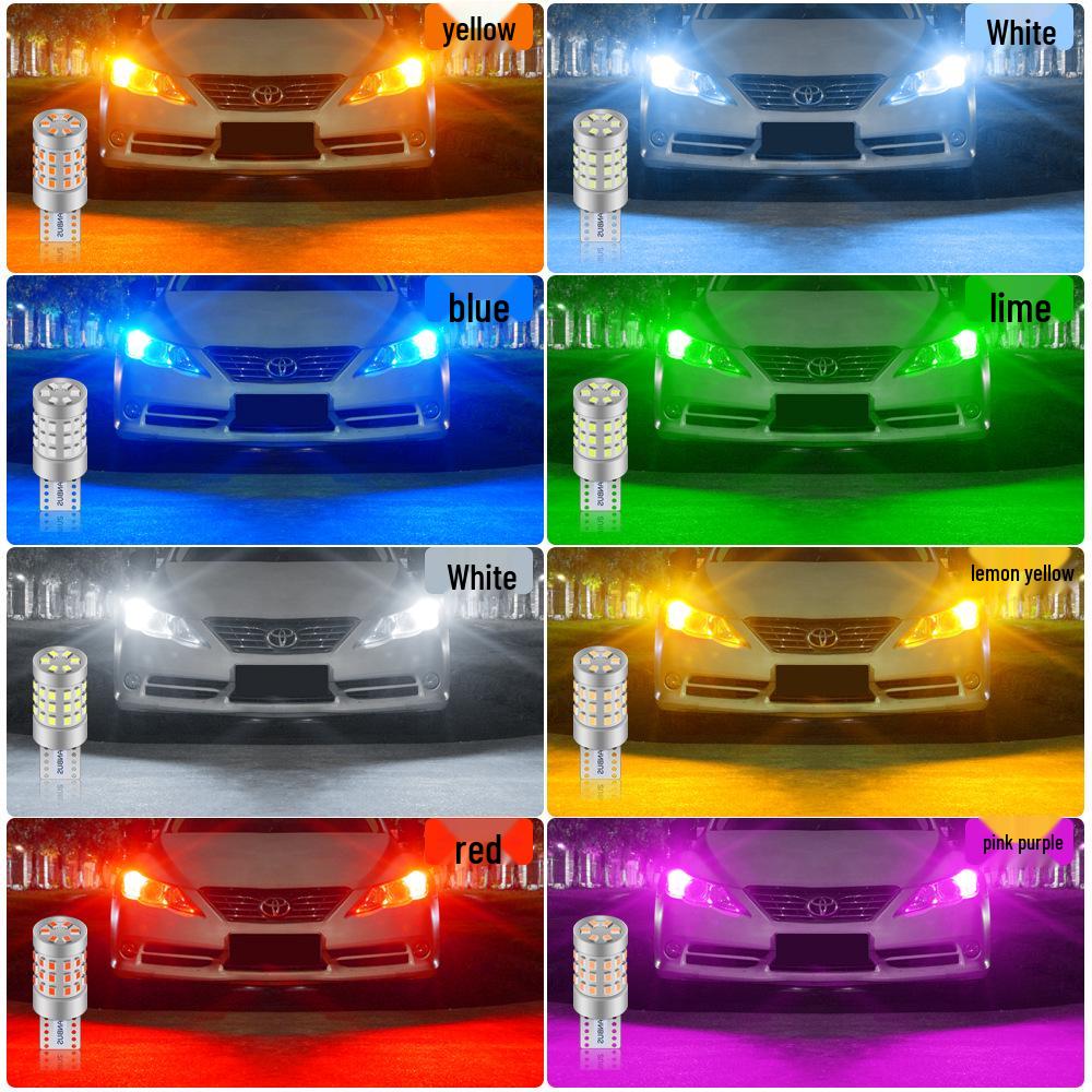 Motorcycle & Car Dual Color High Brightness T10/T15 42SMD Parking/Turn Signal W5W Tail Light Bulb
