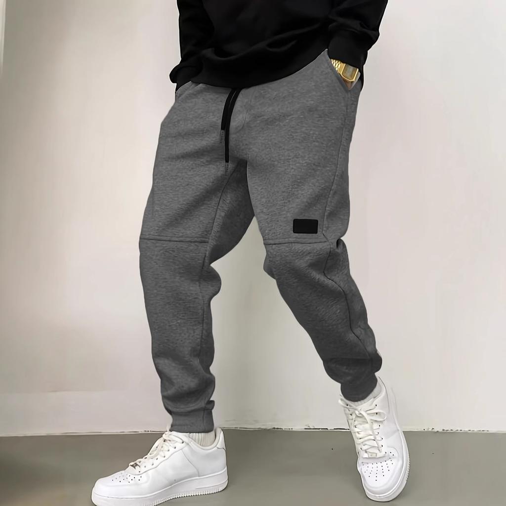 Men'S New Solid Color Sweat Pants Trend Retro Casual Drawstring Pants Male