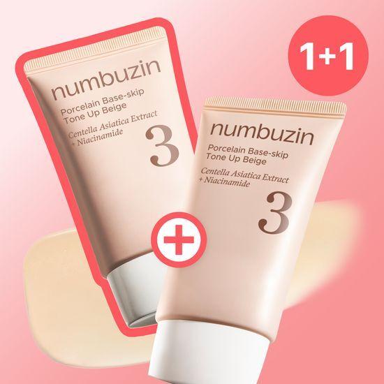 NUMBUZIN No. 3 Ceramic Texture Padeskip Tone-Up Beige 35ml 1+1 Promotion