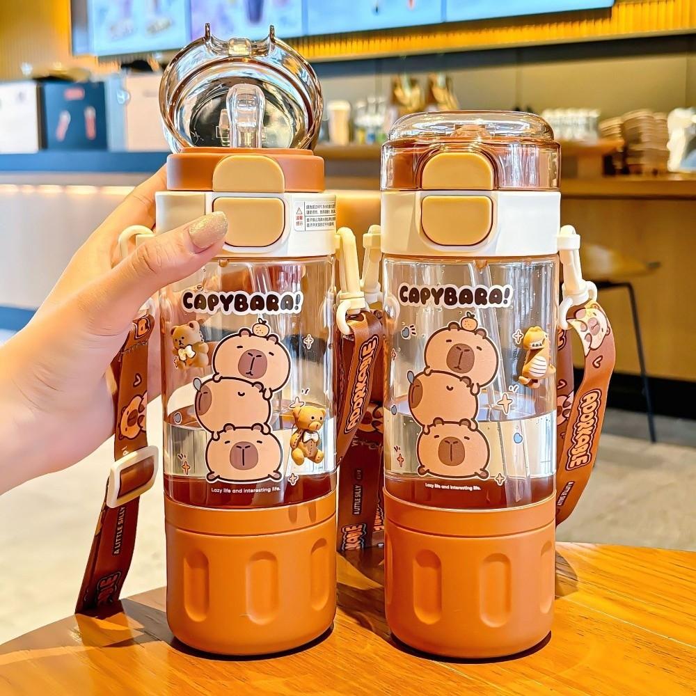 Leak Proof Cartoon Water Bottle Portable Plastic Water Cup Kids Friendly Drink Bottle  Travel