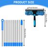 2-in-1 High Waist Window Cleaning with 10 Joint Extension Pole Stainless Steel Scraper and Squeegee Reusable Microfiber Cloth