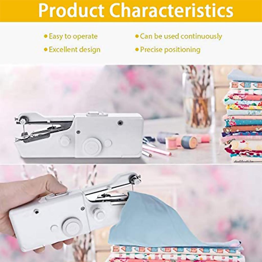 GEARMAX Draagbare naaimachine, draagbare mini-naaimachine, elektrische naaimachine met mini-naaiset voor beginners, voor kleding, gordijnen, doe -het-zelf, 1 stuk, zwart