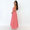 Striped Sleeveless Maxi Dress for Women Spaghetti Strap Smocked Swing Long Dress Summer Vacation Cami Sundress