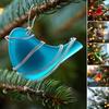Sea Glass Bird Ornament Handcrafted Bird Shaped Sea Glass Art Christmas Tree Ornament Ocean Beach Crafts for Bird Lovers