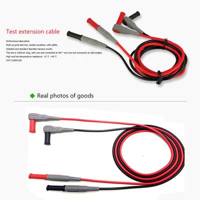100CM Multimeter Test Cable Banana Plug 90 Degree To Straight Multimeter Probe Test Lead Cable for Multimeter Measure Tool