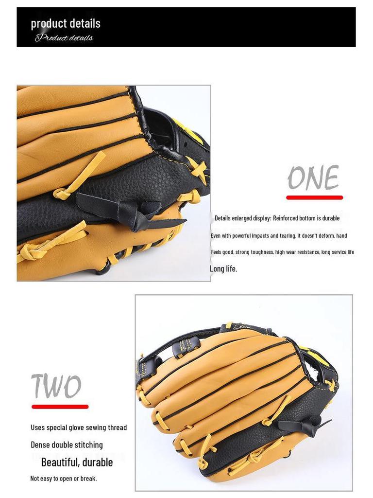 Cen Cen Młodzieżowa Dwupowłokowa Skórzana Rękawica Baseballowa & Softballowa - Ręka Lewa/Prawa Rękawica Pałkarza