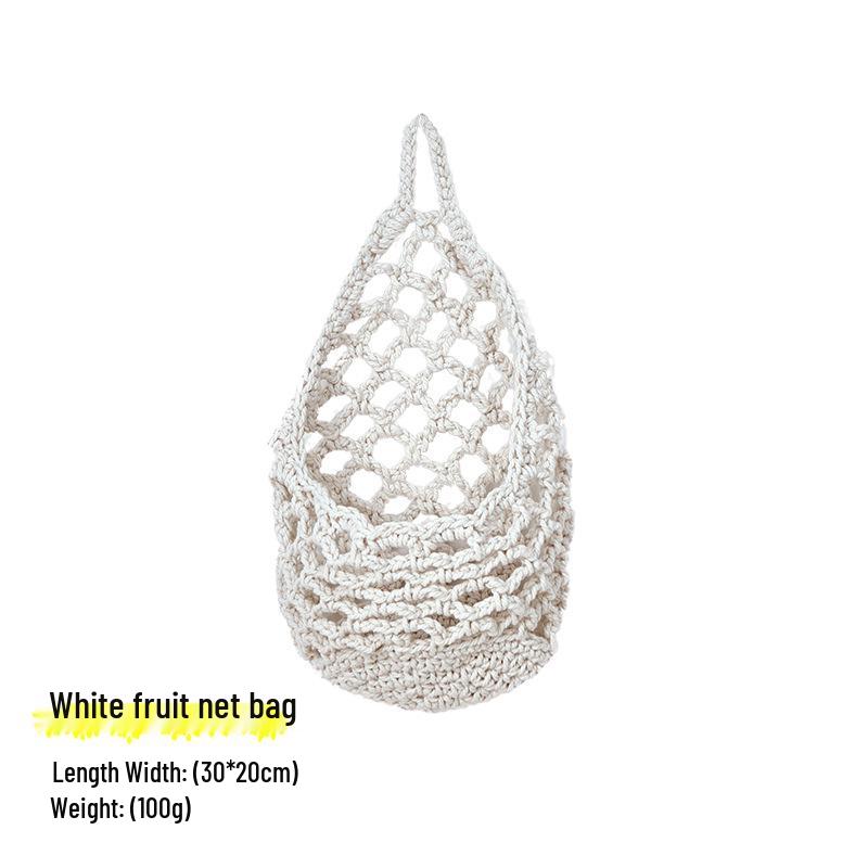 Handmade Crochet Fruit & Vegetable Hanging Basket for Kitchen Storage and Decoration