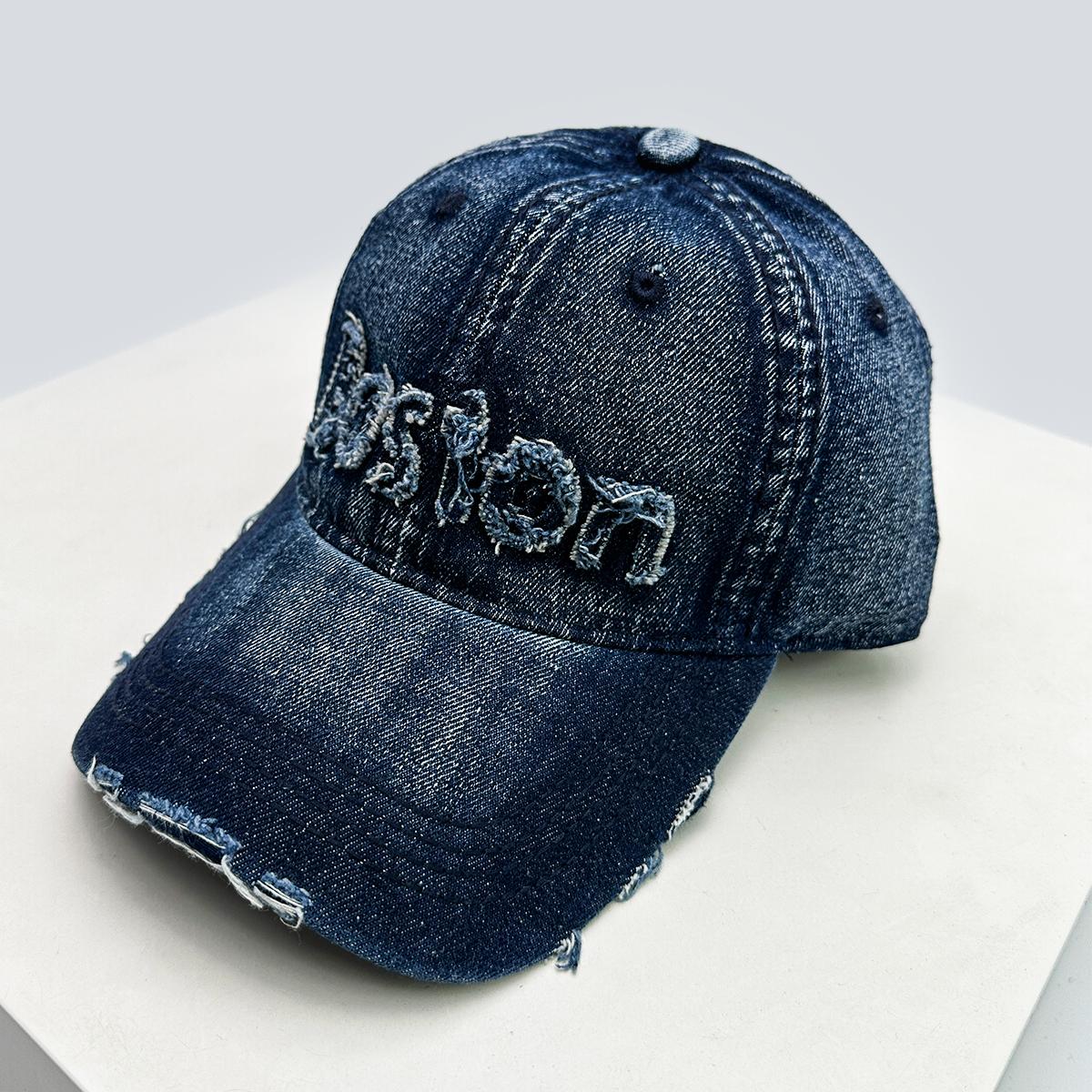 

New Unisex Embroidered Letters Ins Baseball Hats Breathable Street Sunshade Distress Peaked Caps Versatile American Broken Style 52-60cm
