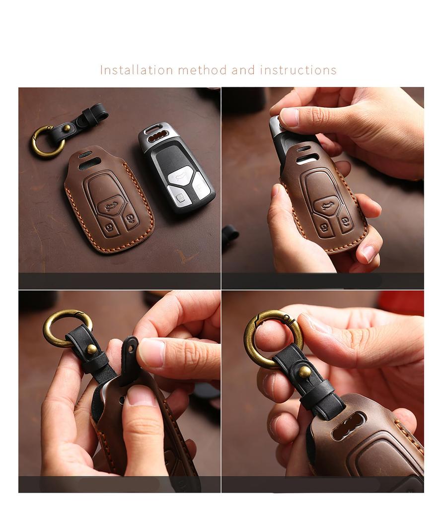 KUNIO Mazda Dedicated Key Case, Key Cover, Keychain, Handmade, Leather, Compatible with MAZDA, Demio