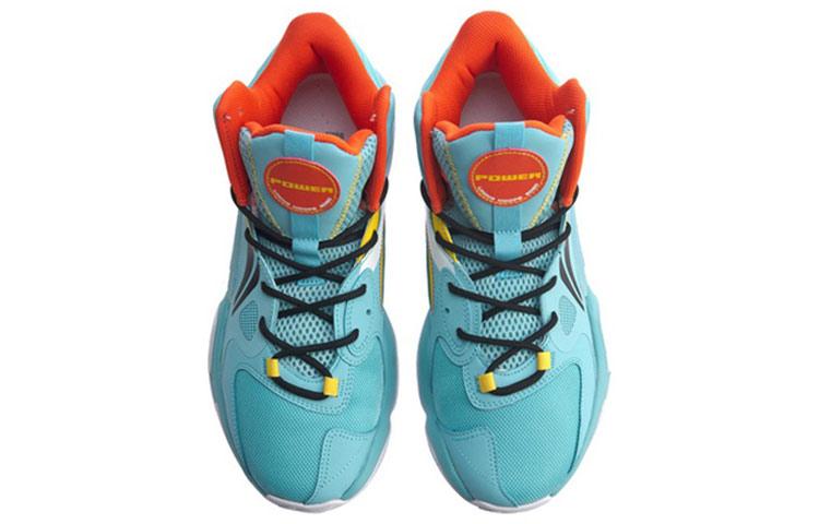 Li Ning Power 6 V2 Cushioning Slip Resistant Mid Top Basketball Shoes Men's Blue ABAQ005-2