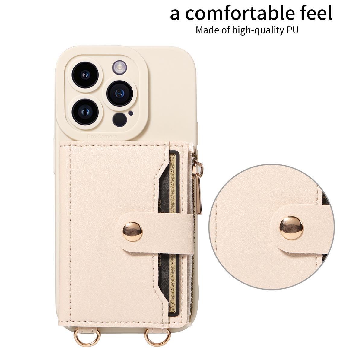 Compatible with iPhone series matte crossbody phone cases, iPhone 17e and other multifunctional phone cases iPhone 17 бежевый