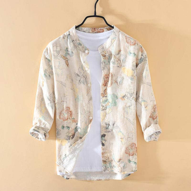 

Весенние мужские пляжные рубашки с принтом, топы S-5XL