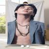 Jeon Jung Kook Kpop B-BTS Flanelldecke, Ultraweiche Warme Plüschdecke für Zuhause Schlafzimmer Bett Sofa Abdeckung Büro Camping Geschenk