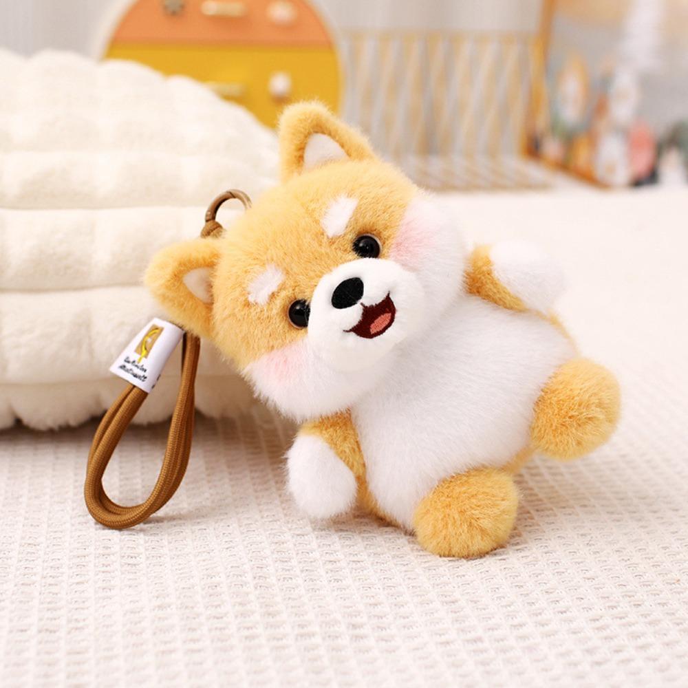 Stuffed Animal Husky Corgi Plush Schnauzer Dog Stuffed Keychain Dog Plush Pendant  Kids Toy