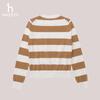 HAZZYS Women's Wide Striped Wool Sweater