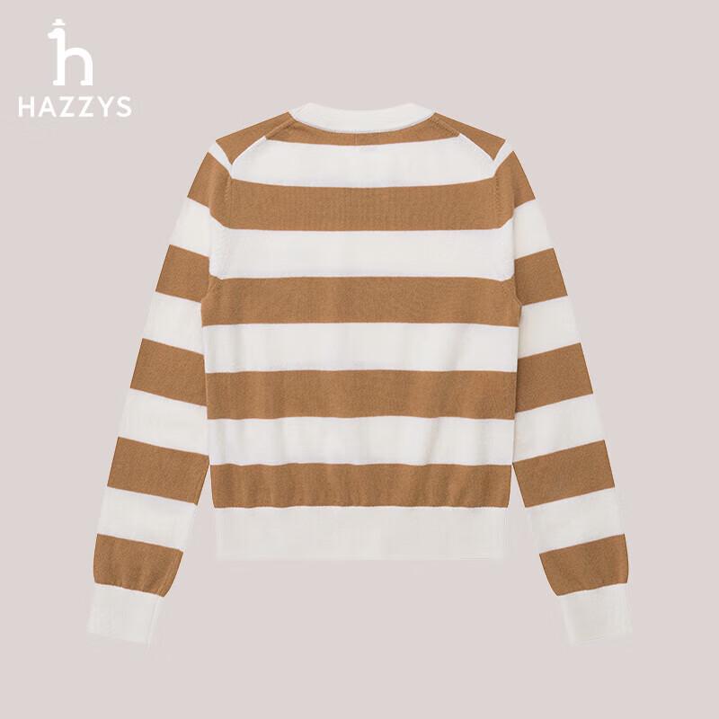HAZZYS Women's Wide Stripe Wool Sweater