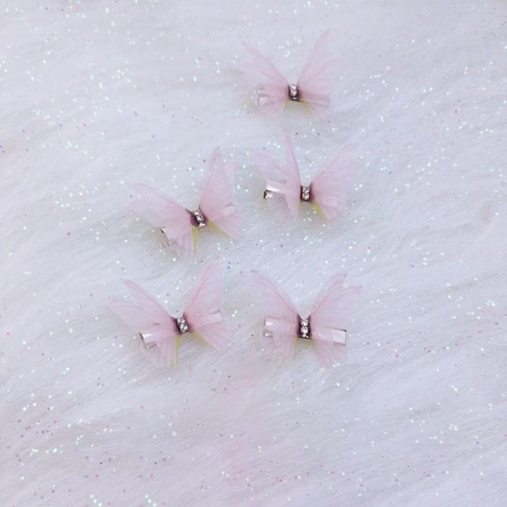 

5 шт. Имитация сетчатой бабочки Заколка для волос Сетка Детские заколки для волос Новые детские головные уборы 7