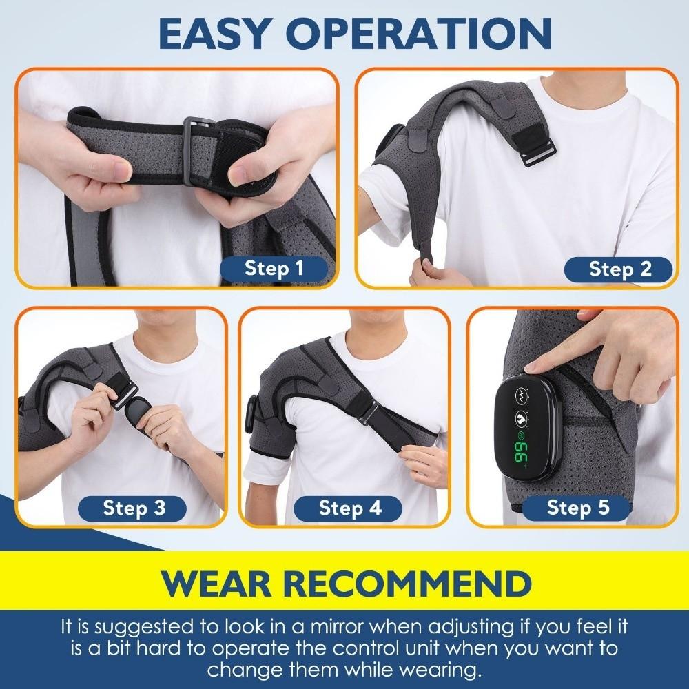 Heating and Vibration Heated Shoulder Brace Warm Compress Shoulder Heating Pad Shoulder