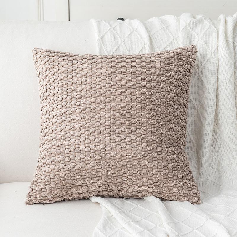 New Double-sided Bubble Corduroy Pillow Solid Color Dormitory Pillow Bedside Cushion Sofa Pillow Cover