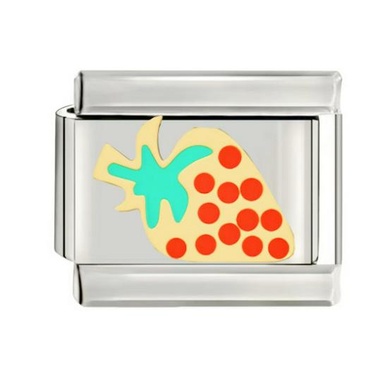 Gold-Plated Titanium Enamel Cross Bracelet - Italian DIY Charm for Little Girls