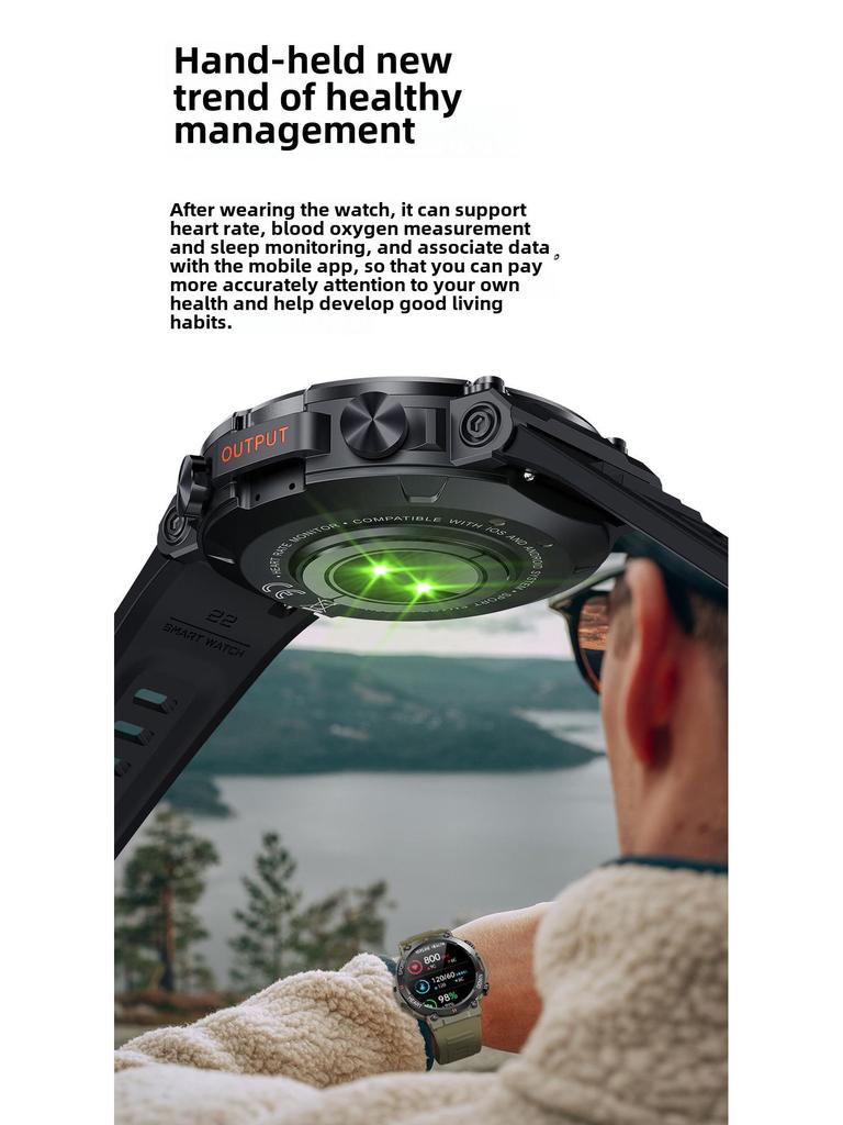 K56PRO Smartwatch: Wodoodporny, Połączenia Bluetooth, Muzyka, Pogoda, Monitorowanie Tętna, Ciśnienia Krwi i Natlenienia Krwi.