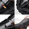 Summer New Men's Hollow Up PU Leather Breathable Sandals Non-slip Flat Soft Bottom Handmade Trendy Design Shoes Men's Shoes