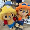 Anime One Piece Luffy Tony Tony Chopper Sanji Ace Trafalgar Law 10Cm Elk Shape Cute Plush Toy Pendant Keychain Kid Birthday Gift