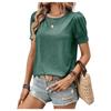 Women's Spring and Summer New Round Neck Loose Buttons Decorated Short-sleeved T-shirt Tops