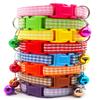 100Pcs Dog Collar Pet Adjustable Fashion Checkered Bell Collar For Cats And Small Dog Collars Teddy Pomeranian Outdoor Product