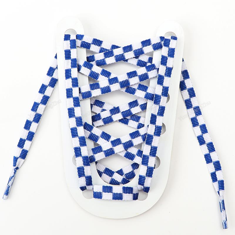 

1 пара черно-белых клетчатых шнурков для кроссовок, тканевые шнурки для парусиновой обуви, плоские шнурки, шнурки для обуви, 100/120/140/160/180 см 100cm