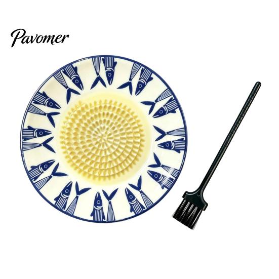Gadget da Cucina in Ceramica Resistente Grattugia Aglio Zenzero, Piatto Trituratore Manuale 2-in-1 per Cucinare, Base Grattugia Verdure Piatta Portatile Facile da Pulire
