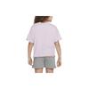 Nike Dri-FIT Color Block Logo Hem Ruffled Trim Round Neck Short Sleeve T-Shirt Kids tops Pink Purple DQ4392-530