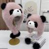 Parent-child Autumn and Winter Cute Plush Panda Hat Thick Warm Large Head Circumference Imitation Fox Fur Pullover Hat Earmuffs Hat
