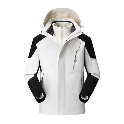 Outdoor Jacket, Men's and Women's Windproof and Waterproof Three-in-one Detachable Couple's Thickened and Warm Mountaineering Jacket