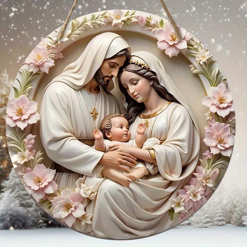 Wood Warm Winter Wooden Sign 2D Relief Effect of Ice and Snow Town Wreath Sign for Front Door Wall Hanging Decor for Door, Wall, Home, Room, Farmhouse