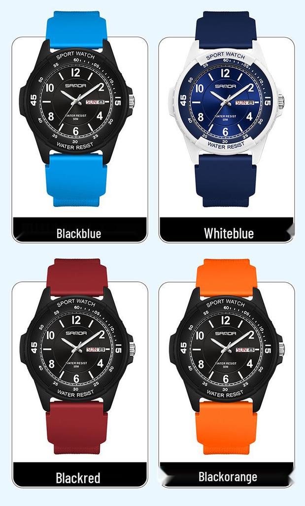 Sanda Fashion Youth Quartz Wristwatch: Casual Digital, Dual Calendar, Luminous, Waterproof, Unisex.