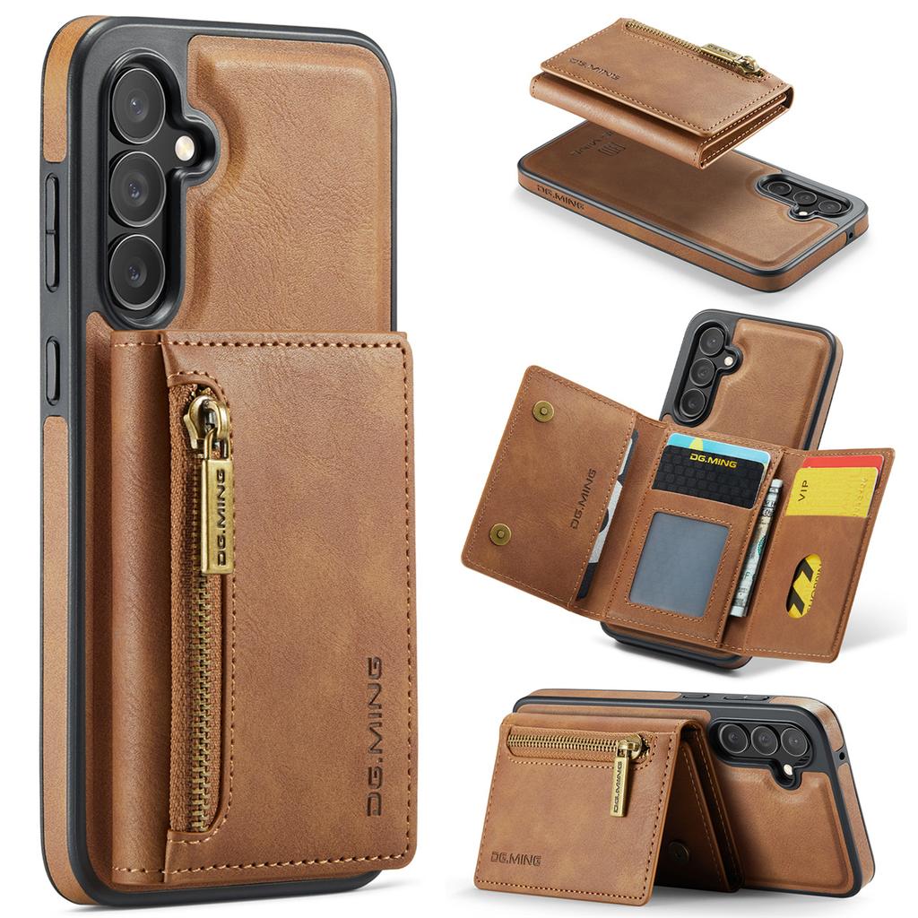 DG.MING M5 Series For Samsung Galaxy S25+ Case Detachable Magnetic Leather Phone Cover with Card Slots