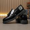 Fashion Brand Business Low Heeled Leather Casual Shoes Tassel Loafers Men's Thick Soled Shoes Man Moccasin Handmade Dress Slip on Shoes