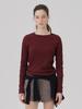 Weibeuyunion Binding Rib Long Sleeve Top Burgundy