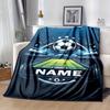 Benutzerdefinierte Fußballfeld Fleece-Decke Personalisierter Name Sport-Print Überwurf Weich Warm Ganzjahres-Bettwäsche Geschenk für Fußballfans