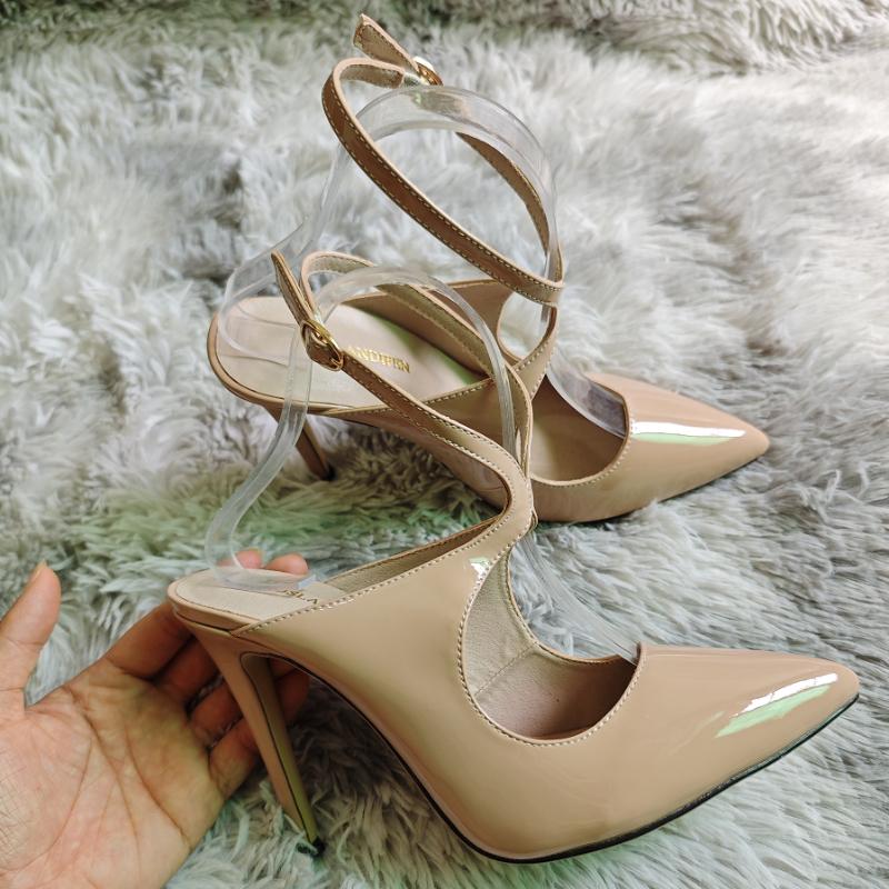

Женские босоножки Hollow Jazz Dance Sexy Pumps 11 см с острым носком на высоком каблуке с ремешком на щиколотке для вечеринки в ночном клубе, свадебные туфли 35