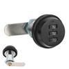 3?Digit Combination Cabinet Lock Zinc Alloy Password Locks Home Security Supplies for DrawersBlack